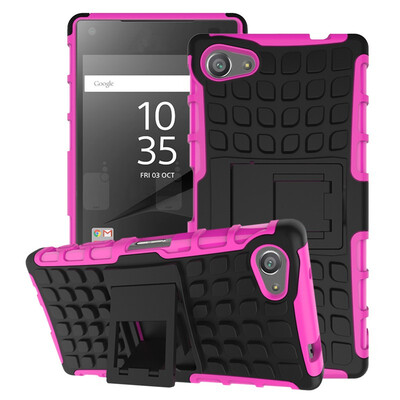 

Fivice Sony Z5 MiniZ5 Compact Case TPU anti-fall tire pattern back clip bracket phone case