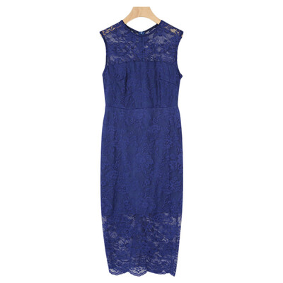 

Sexy Round Collar Sleeveless Lace Spliced Women Bodycon Dress