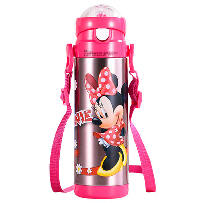 

[Jingdong Supermarket] Disney (Disney) Insulation Cup Minnie 500ML children's suction cups back leaks learn cups transparent red HC2005