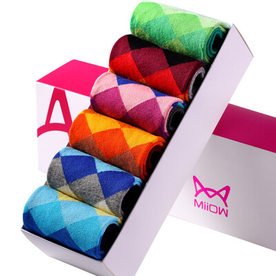 

Jingdong supermarket] cat people (MiiOW) [6 pairs] women's stockings male summer cotton hit color gradient Ling Ge style sports