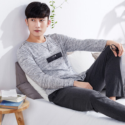 

[Jingdong supermarket] Pai Ban slave (PBENO) pajamas male cotton long sleeves 2017 spring new casual wear home clothing suit 70711035 gray L