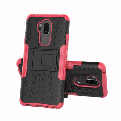 

Fivice LG G7 Case TPU anti-fall tire pattern back clip bracket phone case