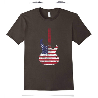 

American Guitar Shirt - Hard Rock Band Shirt USA Flag Tee