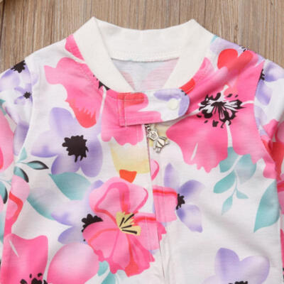 

Newborn Baby Girl Flower Zipper Romper Bodysuit Jumpsuit Outfits Clothes 0-24M