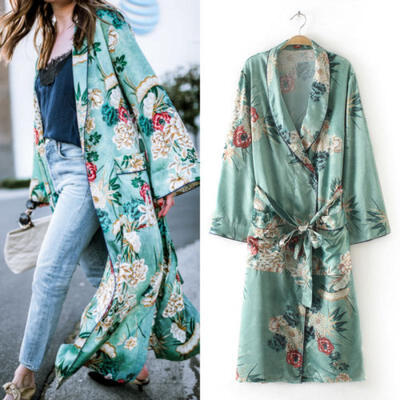 

US Stock Womens Vintage Loose Blouse Summer Boho Coat Shawl Kimono Cardigan Tops