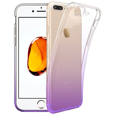 

ESCASE iPhone7plus mobile phone shell anti-drop apple protection shell silicone soft shell transparent gradient protective sleeve 5.5 inch transparent purple