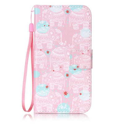 

Pink Elephant Design PU Leather Flip Cover Wallet Card Holder Case for Samsung Galaxy S6/G9200