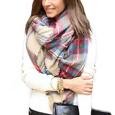 

MyMei MyMei New Fashion Hot Wool Blend Blanket Oversized Tartan Scarf Wrap Shawl Plaid Checked Pashmina