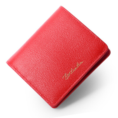 

BOSTANTEN (BOSTANTEN) ladies wallet leather short paragraph small wallet Japan and South Korea mini leather wallet buckle fashion change wallet BL354123 wine red