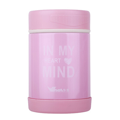 

Huaya WAYA vacuum stewed pots stainless steel insulation stew burning pot travel car pot HM2-500 love warm pink 500ml gift package