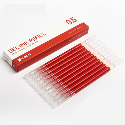 

Kaco Gel Ink Refills for Retractable Gel Pens BlackBlueRedDark blueColored ink 05mm Fine Point Bullet Tip 10pcspack