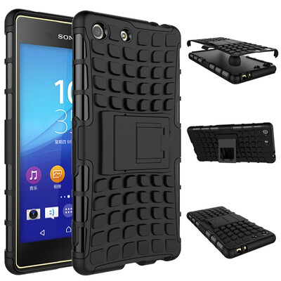

Fivice Sony M5 Case TPU anti-fall tire pattern back clip bracket phone case