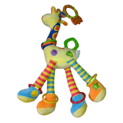 

Infant Baby Development Soft Giraffe Animal Handbells Rattles Handle Toys