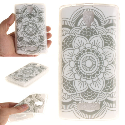 

White flowers Pattern Soft Thin TPU Rubber Silicone Gel Case Cover for Lenovo A2010