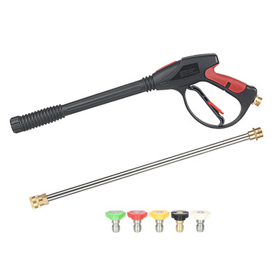 

Pressure Washer Gun 4000 PSI Spray Gun with 18" Extension Wand 4 Quick Connect Nozzles&1 Soap Nozzle for Car Pressure Power