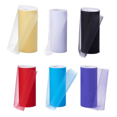 

PH PANDAHALL 6 Rolls Mixed Color Tulle Rolls Fabric Spool Ribbons for DIY Craft