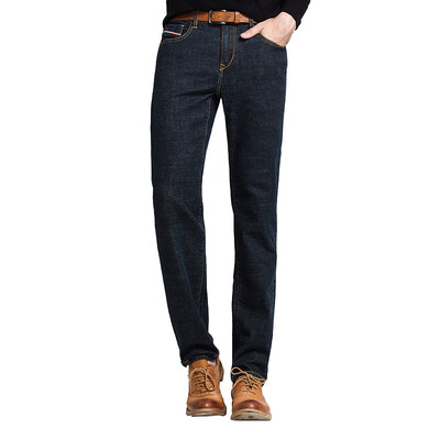 

Pierre cardin (pierre cardin) 203682-0800 осенняя и зимняя толстая вода промытая хлопковая бомба случайные прямые удобные эластичные мужские джинсы 40 ярдов синий черный