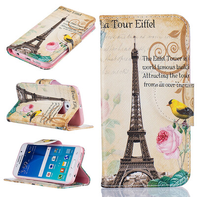 

Paris Tower Design PU Leather Flip Cover Wallet Card Holder Case for SAMSUNG GALAXY S6 Edge