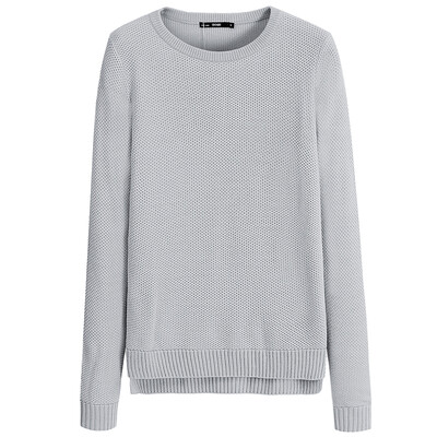

Semir Women&39s round neck collar simple solid color sweater sweater shirt shirt tide 19316070427 in the flower gray M