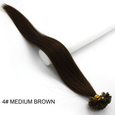 

Pre Bonded Nail U Tip Keratin Fusion Real Hair Womens Human Hair Extension Straight 100s 16-26inches