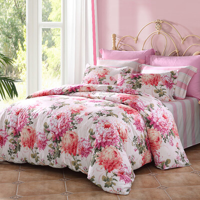 

Meng Jie home textiles produced MAISON bedding suite cotton printing four sets of bed sheets Patricia powder 18 meters bed 248 248cm