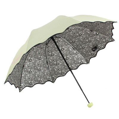 

Paradise umbrella evening clove silver moonlight cloth three fold mushroom princess sunny umbrella sun umbrella light green 33166E