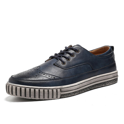 

COSO casual shoes Bullock British trend of men simple wild retro shoes and lace with low ventilation breathable shoes C8767 black 40 yards