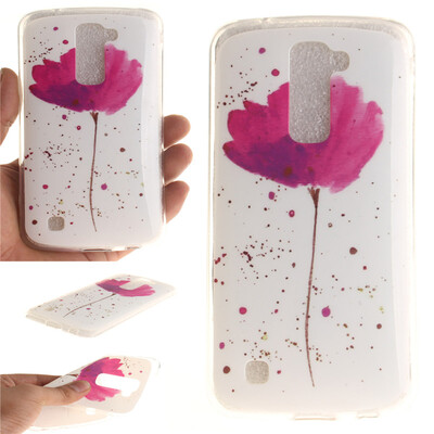 

Фиолетовый орхидеи шаблон Мягкий чехол тонкий ТПУ резиновый силиконовый гель чехол для LG K10