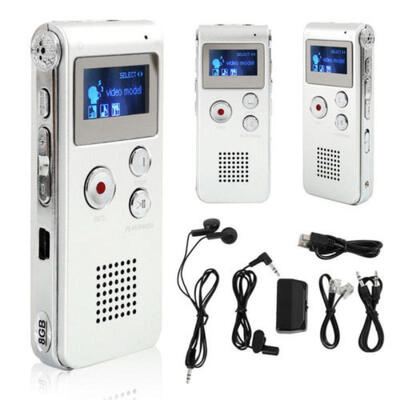 

Rechargeable 8GB Digital AudioSoundVoice Recorder Dictaphone MP3 Music Player
