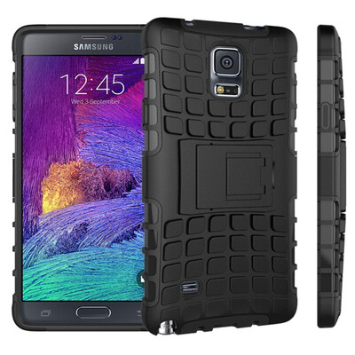 

Fivice Samsung Note 4 Case TPU anti-fall tire pattern back clip bracket phone case