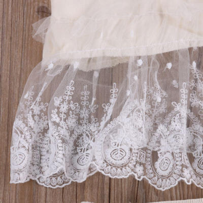 

Newborn Baby Girl Clothes Lace Floral Tops VestBriefs Pants Outfits Set 0-24M