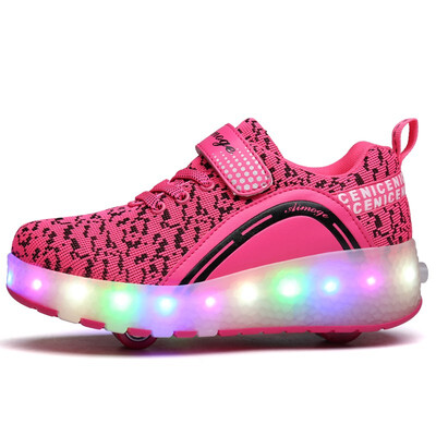 

2018 Heelys LED Light Sneakers with Wheel Boy Girl Roller Skate Casual Shoe with Roller Girl Zapatillas Zapatos