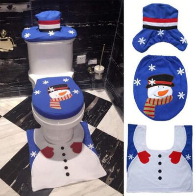 

Christmas Decorations New Christmas Toilet Set Santa ClausSnowman Toilet Set