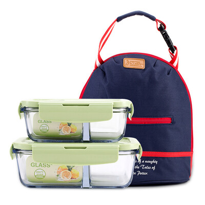 

Jingdong supermarket than the rabbit Peter Rabbit sub-grid heat-resistant glass crisper large-capacity microwave oven lunch when the lunch box 1180ml PR-T540