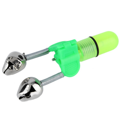 

Night Fishing Rod Tip Red Light Twin Bells Ring Fish Bite Bait Alarm