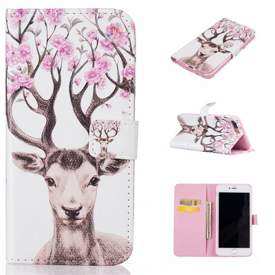 

Deer Design PU Leather Flip Cover Wallet Card Holder Case for IPHONE 7 Plus 55 inch
