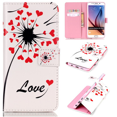 

Love heart dandelion Design PU Leather Flip Cover Wallet Card Holder Case for SAMSUNG Galaxy S6 Edge Plus