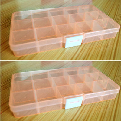 

New Plastic 15Slots Adjustable Jewelry Storage Box Case Craft Organizer Beads 3