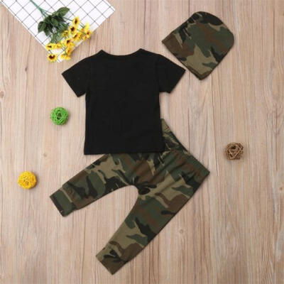 

3Pcs Toddler Infant Kid Baby Boy Camouflage Clothes T-shirt TopsPant Outfits