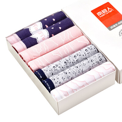 

Antarctic Nanjiren ladies underwear sweet retro triangle underwear sexy low waist breathable comfortable printing candy color women&39s 7 gift box installed