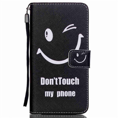 

Smiling Face Design PU Leather Flip Cover Wallet Card Holder Case for SAMSUNG G5308