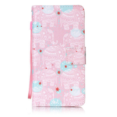 

Pink Elephant Design PU Leather Flip Cover Wallet Card Holder Case for Samsung Galaxy J52016J510
