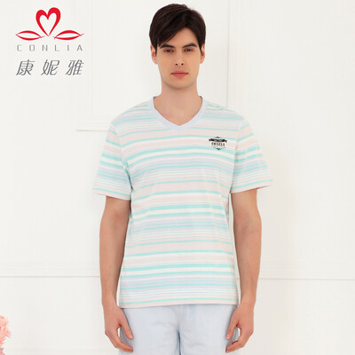 

[Супермаркет] Jingdong kangniya (Conlia) Мужские пижамы костюм 2017 года весной и летом шорты и короткими рукавами пуловер серый костюм и синий окрашенная плед M 521618176202