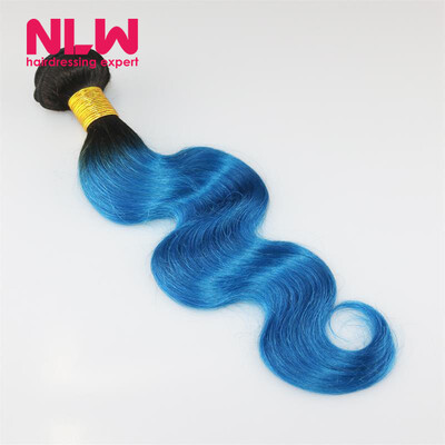 

Brazilian Virgin Hair Body Wave Ombre Human Hair 1Bblue Sew In Weft 8A Grade Virgin Ombre Brazilian Hair Extension 5 Bundles