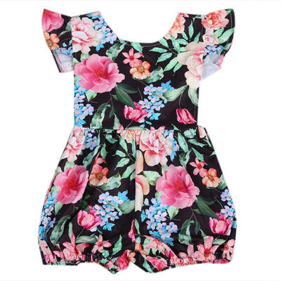 

US Stock Newborn Toddler Baby Girl Clothes Floral Romper Bodysuit Outfits 0-24M