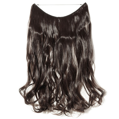 

Invisible Wire No Clips in Hair Extensions Secret Fish Line Hairpieces Silky Straight real natural Synthetic