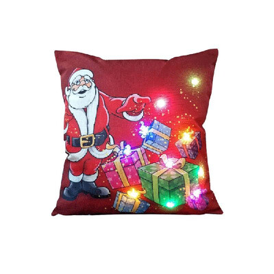 

18 18 inches 45 45cm Linen Colorful LED Light Merry Christmas Cushion Cover Decorative Sofa Car Throw Pillow Case Pillowcase