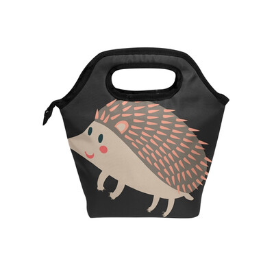 

Lunch Bag Hedgehog Tote Travel Picnic Insulated Handbags Portable Zipper Lunch Bag Box
