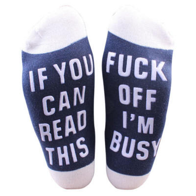 

If You can read this Im busy Women Mens Cotton Socks Birthday gifts