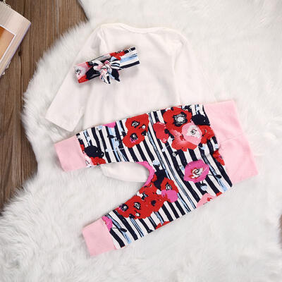 

3PCS Newborn Baby Girl Top RomperPants Leggings Coming Home Outfits Set Clothes